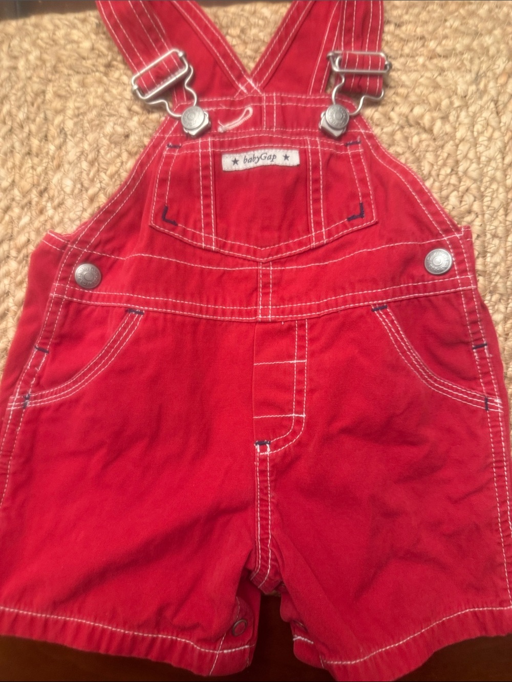GAP Bright Red Toddler Short Overalls